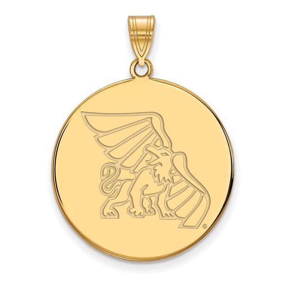 14k Gold Plated Silver Missouri Western State XL Disc Pendant